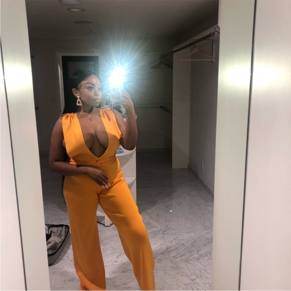 NWT House of CB Benedetta Tangerine Bandage Jumpsuit - Picture 3 of 12